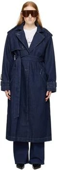 Ksubi | Indigo Affinity Denim Trench Coat,商家Ssense US,价格¥3727