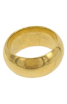 商品ADORINA 14K Yellow Gold Vermeil 10mm Domed Cigar Band Ring图片