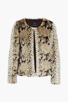 Unreal Fur | Snake-print faux fur jacket商品图片,3折