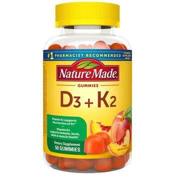 Nature Made | Vitamin D3 5000 IU Per Serving + K2 Gummies 满$30享8.5折, 满折