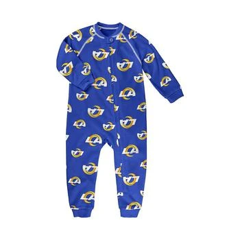 Outerstuff | Toddler Boys and Girls Royal Los Angeles Rams Allover Print Raglan Full-Zip Sleeper,商家Macy's,价格¥209