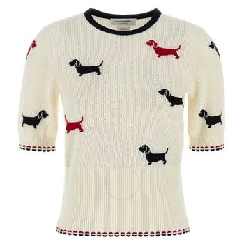 Thom Browne | Ladies Cotton Pointelle Crewneck Hector Tee,商家Jomashop,�价格¥3580