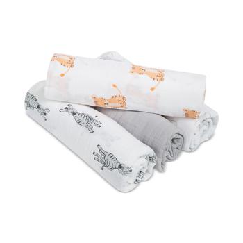 商品Baby Boys & Girls 4-Pk. Animal-Print Cotton Swaddle Blankets图片