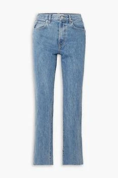 推荐Hero frayed high-rise straight-leg jeans商品