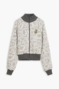 推荐Embroidered jacquard-knit bomber jacket商品