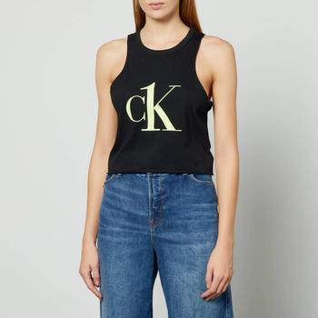 推荐Calvin Klein Cropped Logo-Print Cotton-Jersey Tank商品
