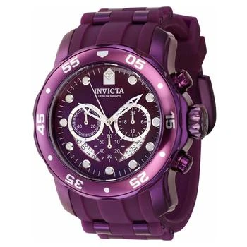 推荐Invicta Men's Chronograph Watch - Pro Diver Purple Steel and Rubber Strap | 40927商品