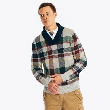 Nautica | Nautica Mens Shawl-Neck Plaid Sweater 3.1折
