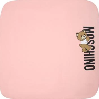 Moschino | Pink Blanket For Baby Boy With Teddy Bear And Logo 