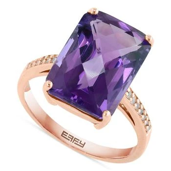Effy | EFFY® Amethyst (6-3/4 ct. t.w.) & White Sapphire (1/10 ct. t.w.) Statement Ring in 14k Rose Gold-Plated Sterling Silver,商家Macy's,价格¥1768