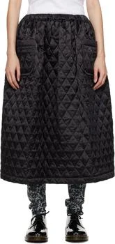 推荐Black Quilted Midi Skirt商品
