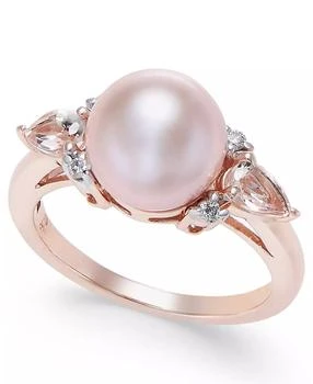 Macy's | Pink Cultured Freshwater Pearl (9mm), Morganite (3/8 ct. t.w.) and Diamond Accent Ring in 14k Rose Gold,商家Macy's,价格¥3403