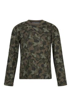 Regatta | Childrens/Kids Wenbie III Camo Long-Sleeved T-Shirt Dark Khaki (Green)商品图片,8.7折×额外9.5折, 额外九五折