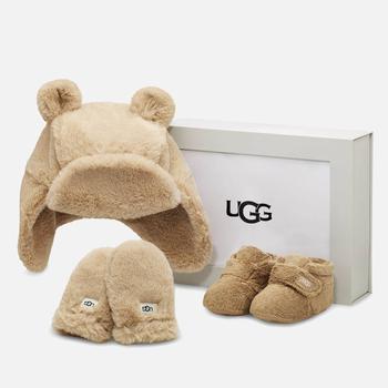 ugg手套, UGG | UGG Babies’ Bixbee Fleece Boots, Hat and Mittens Gift Set商品图片 