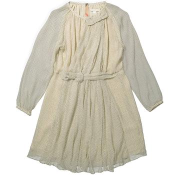 商品Burberry Girls Natural White/Navy Betrice Polka-dot Dress图片