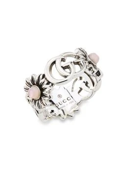 Gucci品牌, 商品GG Marmont Sterling Silver & Pink Mother-of-Pearl Floral Ring, 价格¥2341