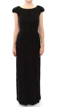 Dolce & Gabbana | Dolce & Gabbana Black Silk Shortsleeve Gown Maxi IT Dress,商家SEYMAYKA,价格¥16601