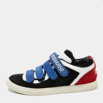 推荐Dsquared2 Multicolor Leather And Suede Low Top Sneakers  Size 40商品