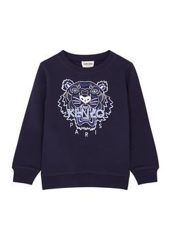 Kenzo | KIDS Blue tiger-embroidered cotton sweatshirt (6-12 years)商品图片 
