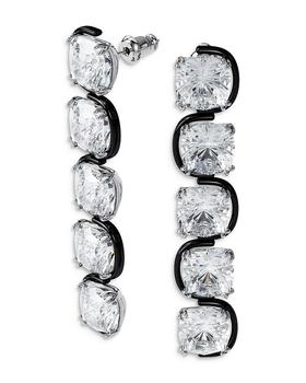 推荐Harmonia Cushion Cut Crystal Linear Drop Earrings in Two Tone商品
