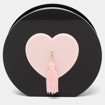 Charlotte Olympia, [二手商品] Charlotte Olympia | Charlotte Olympia Black/Pink Perspex Such a Tease Tassel Clutch商品图片 3.6折