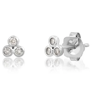 Elliot Young | Women's 14K Petite Triple Bezel Diamond Stud Earring In White Gold,商家Premium Outlets,价格¥2343