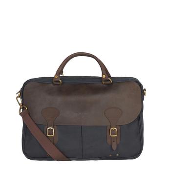 推荐Barbour Wax Leather Briefcase Navy商品