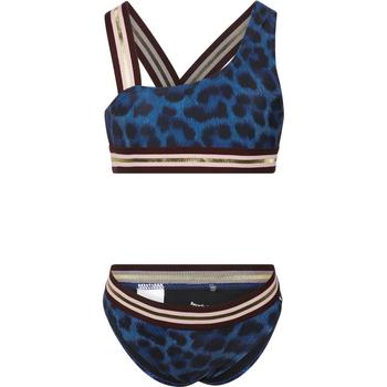 推荐Jaguar print asymmetric bikini in blue商品