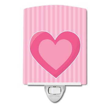 商品Caroline's Treasures | Hearts on Pink Stripes Ceramic Night Light,商家Verishop,价格¥184图片