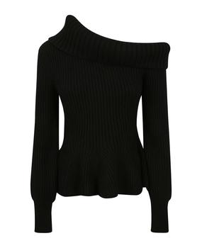 推荐Asymmetric Collar Knit Sweater商品