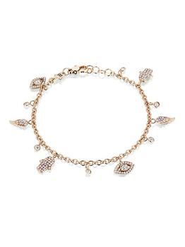 商品18K Rose Gold & Diamond Charm Bracelet图片
