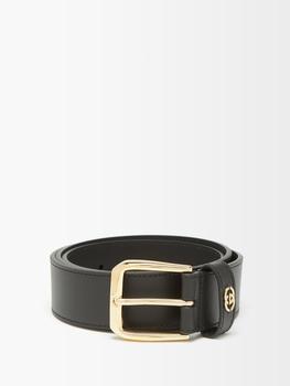 gucci皮带, Gucci | GG-logo leather belt商品图片 