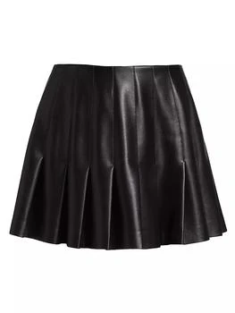 推荐Carter Faux Leather Pleated Miniskirt商品
