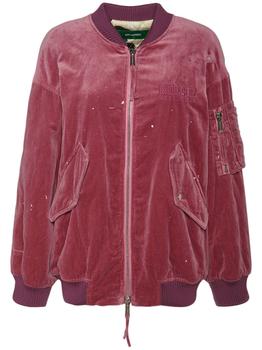 推荐Oversized Cotton Velvet Bomber Jacket商品