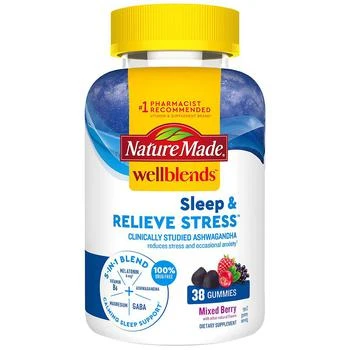 Nature Made WellBlends | Sleep & Relieve Stress Gummies Mixed Berry,商家Walgreens,价格¥161
