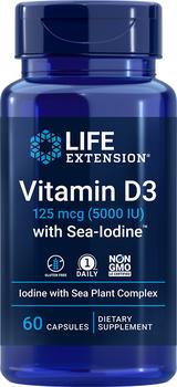 商品Life Extension | Life Extension Vitamin D3 with Sea-Iodine™, 5000 IU - 125 mcg (60 Capsules),商家Life Extension,价格¥43图片