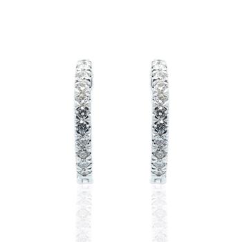 商品Tresorra | 18K White Gold Diamond Hoop Earrings,商家Jomashop,价格¥3769图片