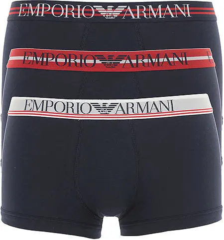 时尚阿玛尼内裤男装, Emporio Armani | EMPORIO ARMANI 男士拼色棉质四角内裤三件套 111357-1P723-40035商品图片 满$100享9.5折, 满折