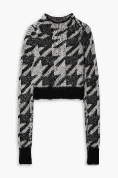 Rag & Bone | Edith cropped houndstooth intarsia-knit sweater 2.5折×额外8折x额外9.5折, 额外八折, 额外九五折