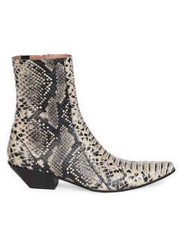 Acne Studios | Bestern Snake-Embossed Leather Ankle Boots商品图片,