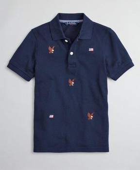 商品Boys Cotton Pique Embroidered Polo Shirt图片