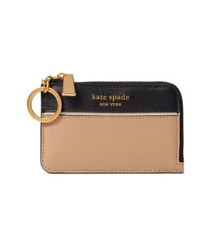 商品Morgan Color-Blocked Saffiano Leather Zip Card Holder图片