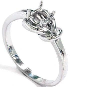 Pompeii3 | 14K White Gold Knot Solitaire Engagement Ring Setting,商家Premium Outlets,价格¥2797