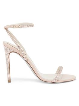 Rene Caovilla | Crystal-Embellished Satin High-Heel Sandals商品图片,