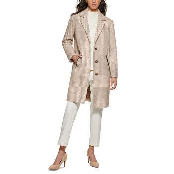 DKNY | Women's Hound's-tooth Walker Coat, Created for Macy's商品图片,6折