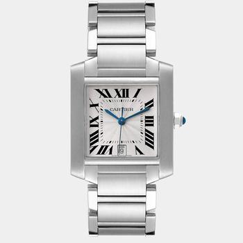 推荐Cartier Silver Stainless Steel Tank Francaise W51002Q3 Automatic Men's Wristwatch 28 mm商品
