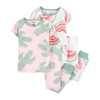 Carter's | Baby Girls Cactus and Watermelon Snug Fit Pajama, 4 Piece Set 2.9折