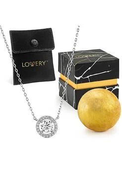 Lovery | Sterling Silver Synthetic Diamonds Halo Necklace With Pouch Bath Bomb Gift Box,商家Belk,价格¥354