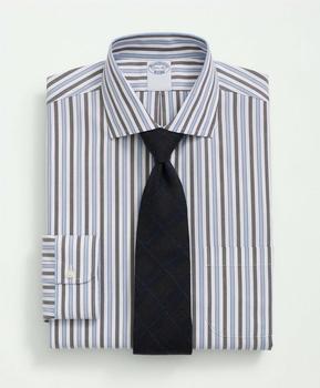 Brooks Brothers | Stretch Supima® Cotton Non-Iron Pinpoint English Collar, Striped Dress Shirt商品图片,3件7.5折, 满折