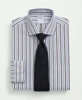 Brooks Brothers | Stretch Supima® Cotton Non-Iron Pinpoint English Collar, Striped Dress Shirt 额外7折, 额外七折